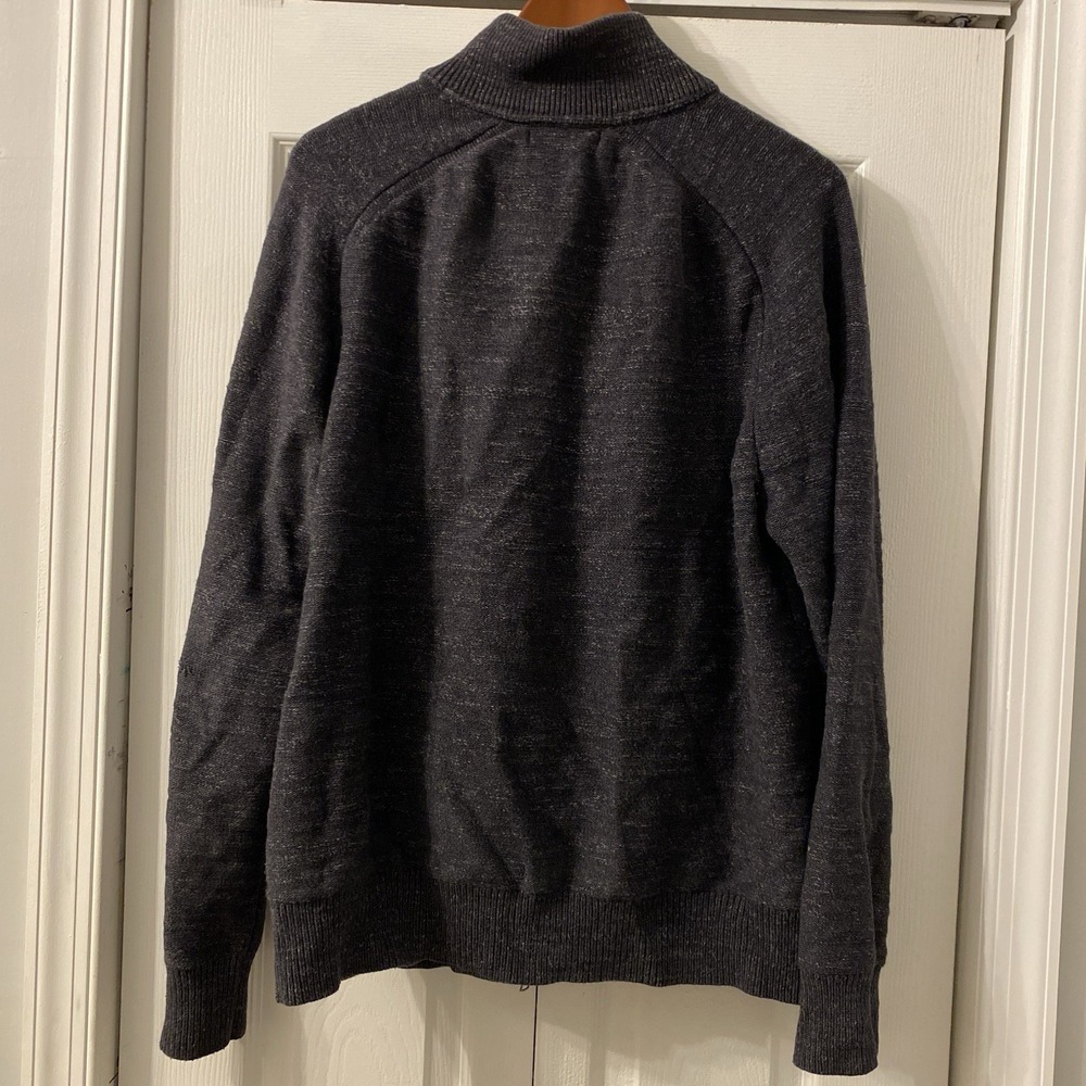 Banana Republic Men's XL Black 100% Cotton Full Zip Knit Sweater Preppy Casual - Picture 8 of 8